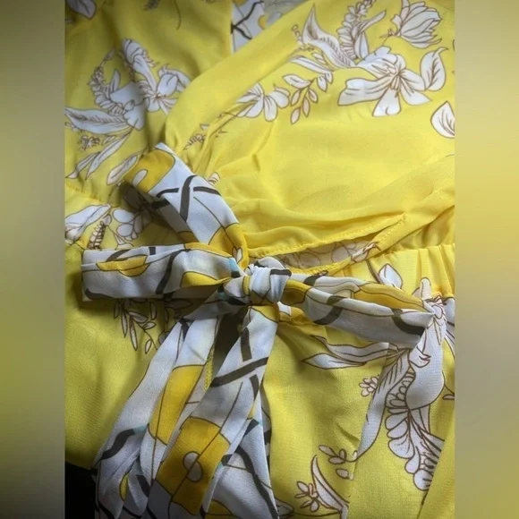 Elegant Bohemian Floral Tropical Print Long Sleeve Maxi Swimsuit Coverup Kimono - Picture 7 of 13